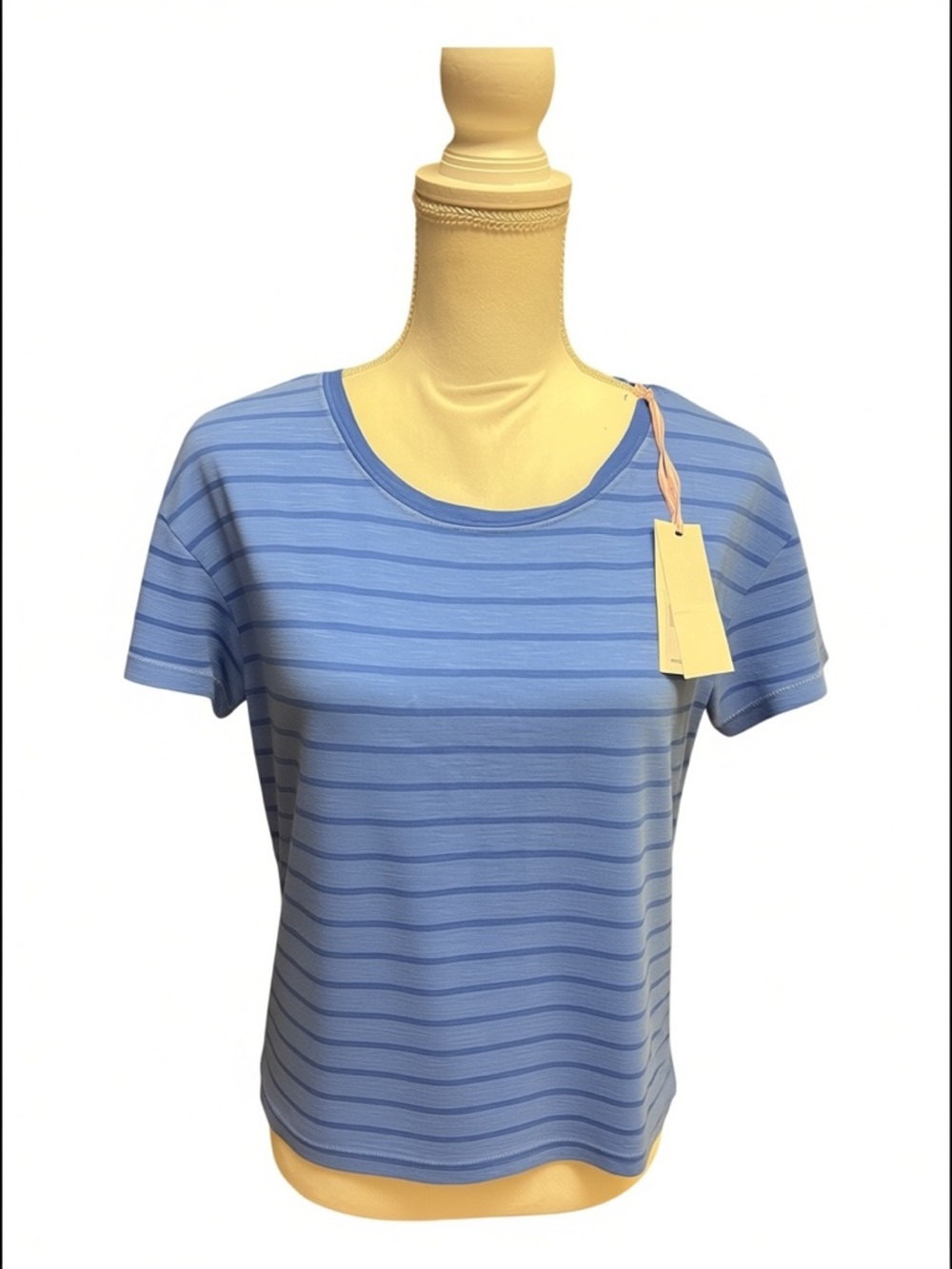 NWT Vineyard Vines Blue Striped Crew Neck Short Sleeve Tee - Women’s Size L